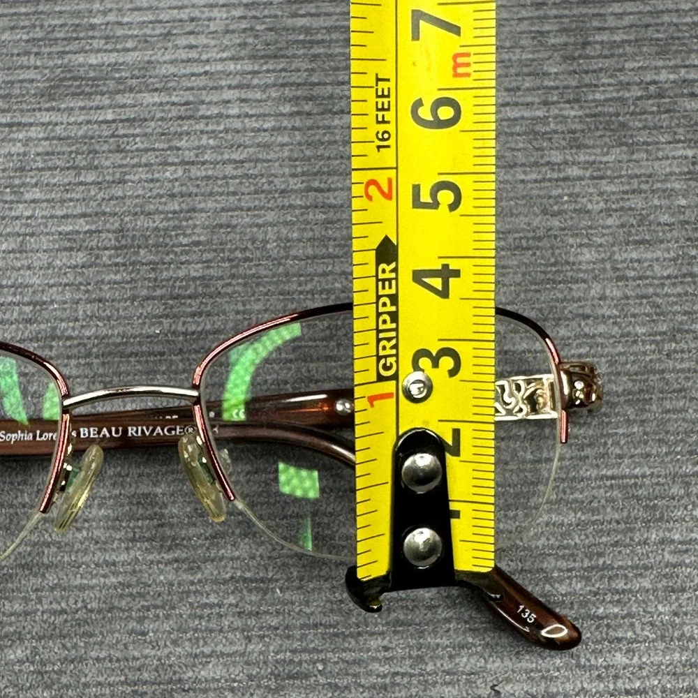 Sophia Loren Zyloware BEAU RIVAGE 63 Burgundy Gold Semi Rimless Eyeglasses 135